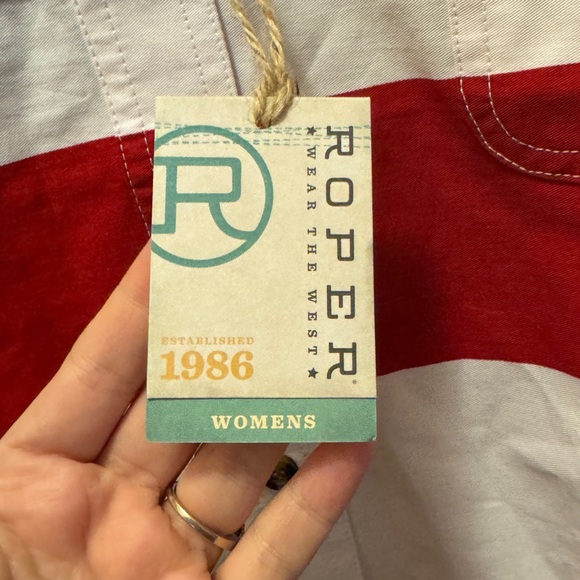 Roper Brand Patriotic Red, White, and Blue Woman’s  Shirt - Picture 5 of 6